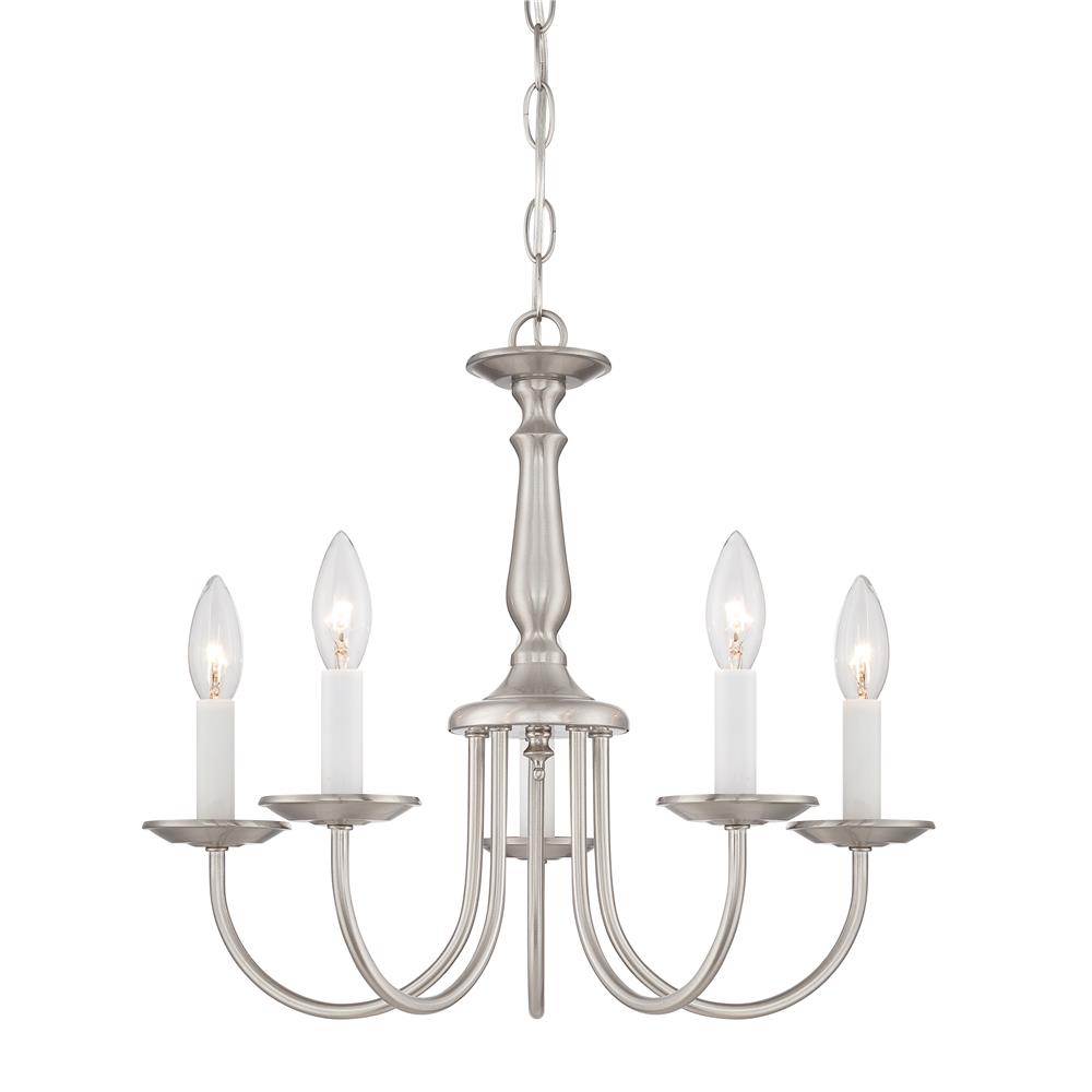 Nuvo Lighting 60/1298  5 Light - 18" - Chandelier with Candlesticks in Brushed Nickel Finish
